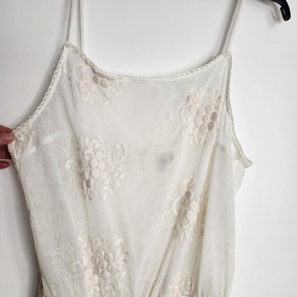 BHLDN Yoanna Baraschi Sunita White Boho Lace Bridal Short Romper Size M - Picture 3 of 16